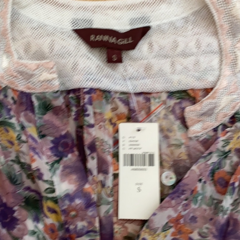 🆕 Anthropologie Ranna Gill Floral Long Sleeve Blouse. NWT - Picture 5 of 12